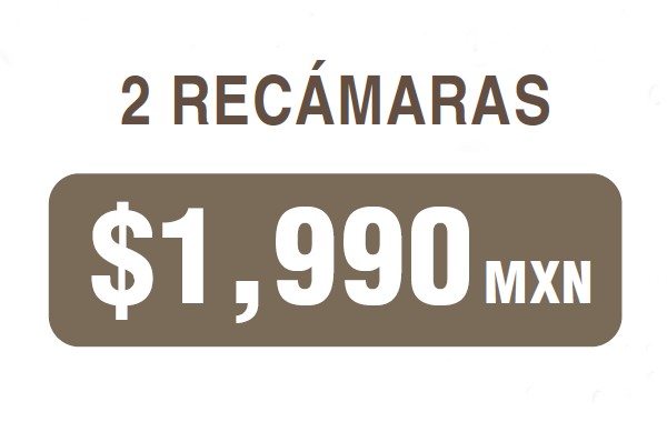 Membresía 2 Recámaras — $1,990 MXN / mes